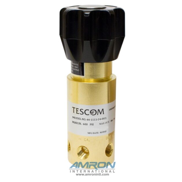 TESCOM 44-1111-24-001 Pressure Reducing Regulator Brass 0-500 PSIG with Non-Venting and Viton O-Rings